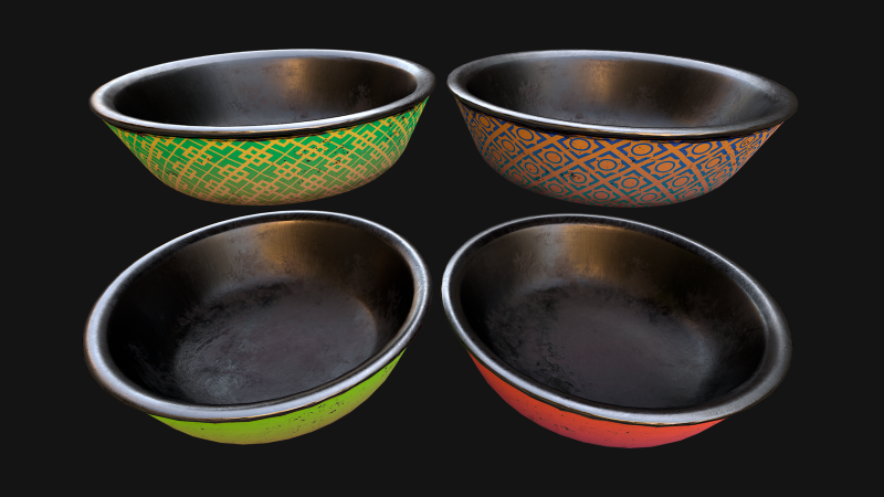 Pet Food Bowl Zoo Dishes for Cats Dogs Modelo 3D .c4d .max .obj .3ds .fbx .stl .blend