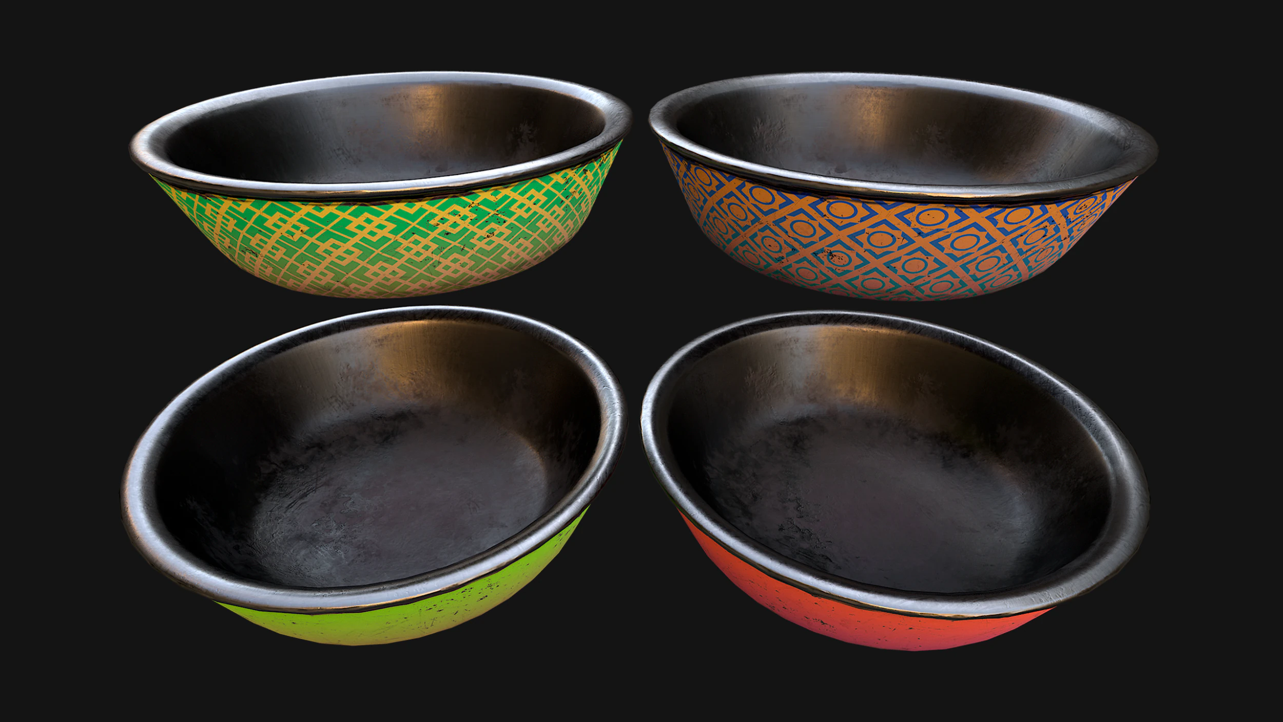 Pet Food Bowl Zoo Dishes for Cats Dogs 3D Model .c4d .max .obj .3ds .fbx .stl .blend 