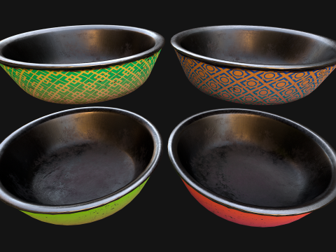 Pet Food Bowl Zoo Dishes for Cats Dogs Model 3D