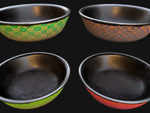 Pet Food Bowl Zoo Dishes for Cats Dogs 3D Model