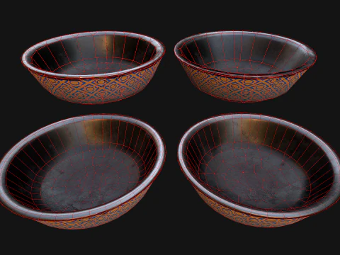 Pet Food Bowl Zoo Dishes for Cats Dogs 3D Model
