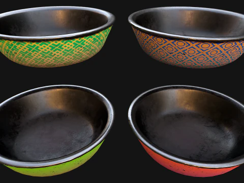Pet Food Bowl Zoo Dishes for Cats Dogs 3D Model