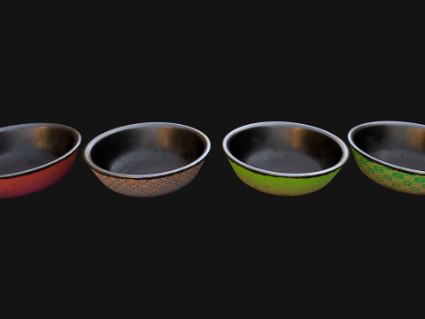 Pet Food Bowl Zoo Dishes for Cats Dogs Modelo 3D
