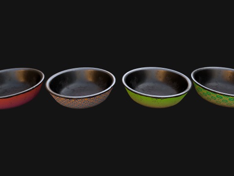 Pet Food Bowl Zoo Dishes for Cats Dogs Modelo 3D