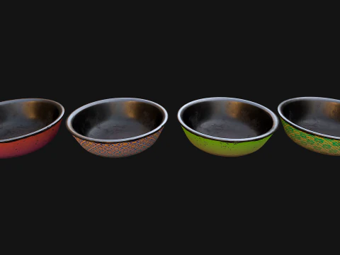 Pet Food Bowl Zoo Dishes for Cats Dogs 3D Model