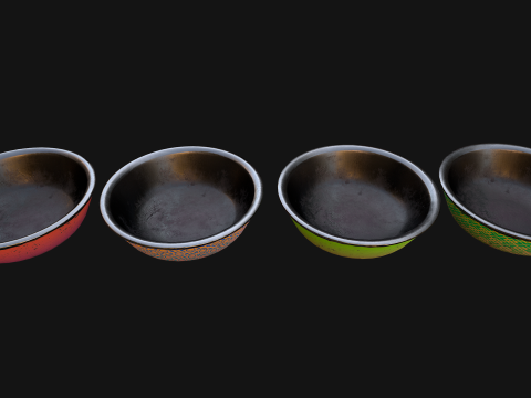 Pet Food Bowl Zoo Dishes for Cats Dogs Modelo 3D