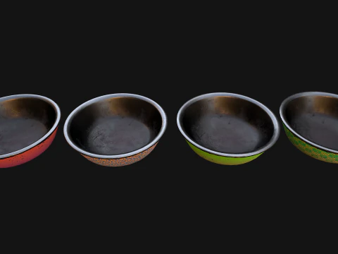 Pet Food Bowl Zoo Dishes for Cats Dogs 3D Model