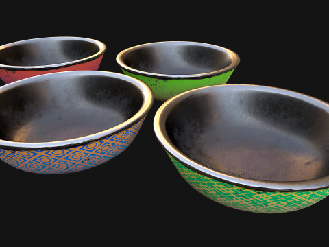 Pet Food Bowl Zoo Dishes for Cats Dogs Modelo 3D