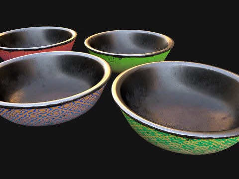 Pet Food Bowl Zoo Dishes for Cats Dogs 3D Model