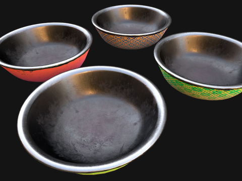 Pet Food Bowl Zoo Dishes for Cats Dogs Modelo 3D