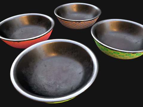 Pet Food Bowl Zoo Dishes for Cats Dogs 3D Model