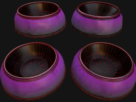 Pet Food Bowl Dishes for Cat Dog 3D 모델