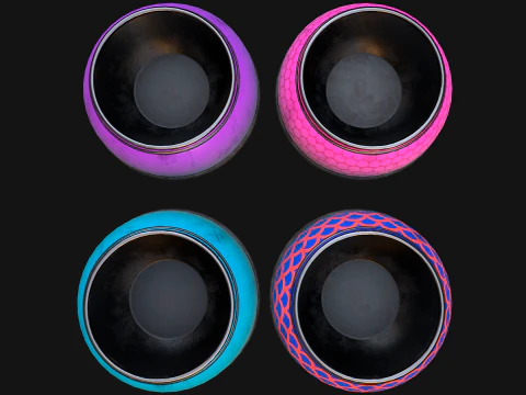 Pet Food Bowl Dishes for Cat Dog 3D Model