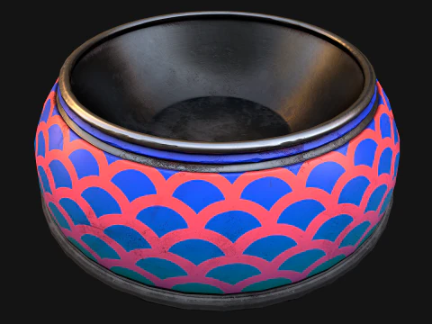Pet Food Bowl Dishes for Cat Dog 3D Model