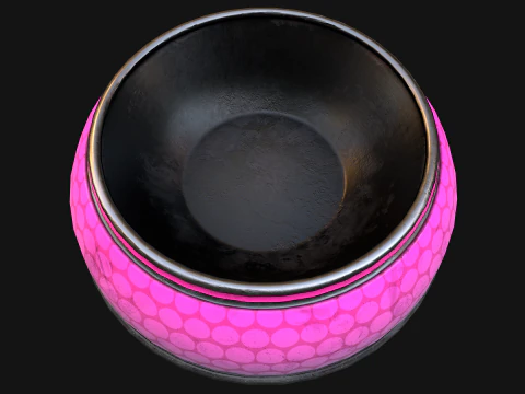Pet Food Bowl Dishes for Cat Dog 3D Model