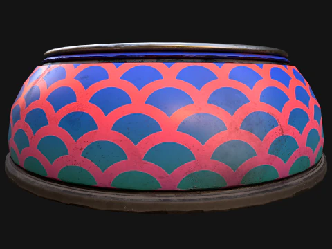Pet Food Bowl Dishes for Cat Dog 3D Model