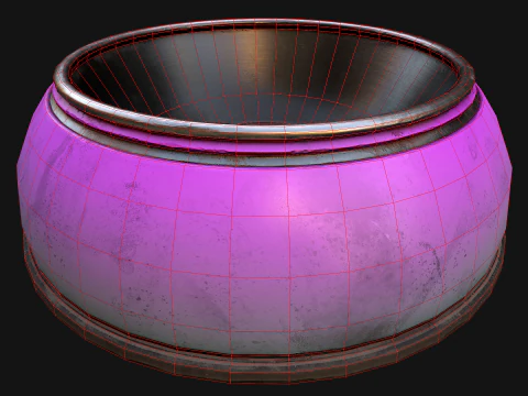 Pet Food Bowl Dishes for Cat Dog 3D Model