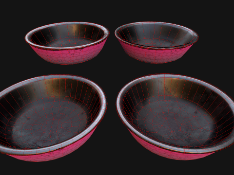 Pet Food Bowl Dishes for Cats Dogs Modello 3D