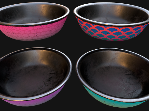 Pet Food Bowl Dishes for Cats Dogs Modello 3D