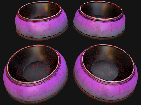 Bowl Pet Food Cat Dog 10 Colors Set Modèle 3D