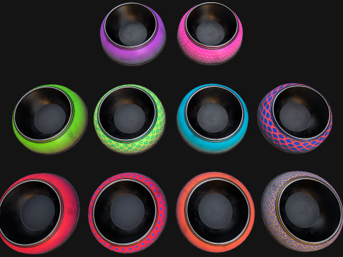 Bowl Pet Food Cat Dog 10 Colors Set Modèle 3D