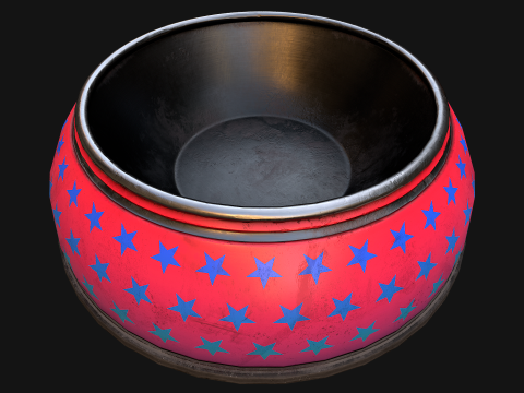 Bowl Pet Food Cat Dog 10 Colors Set Modèle 3D
