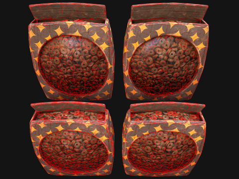 Bowl Packaging Dry Cereal Food for Pet Dog and Cat Pack 3D Модель