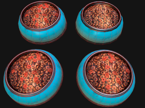 Bowl Packaging Dry Cereal Food for Pet Dog and Cat Pack 3D Модель