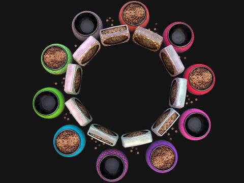 Bowl Packaging Dry Cereal Food for Pet Dog and Cat Pack 3D Model