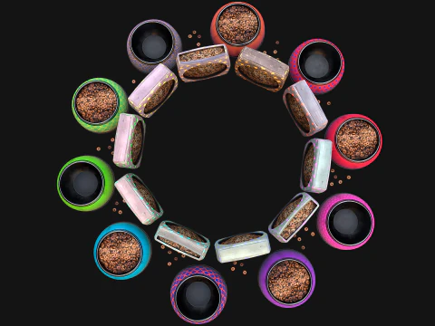 Bowl Packaging Dry Cereal Food for Pet Dog and Cat Pack 3D Model