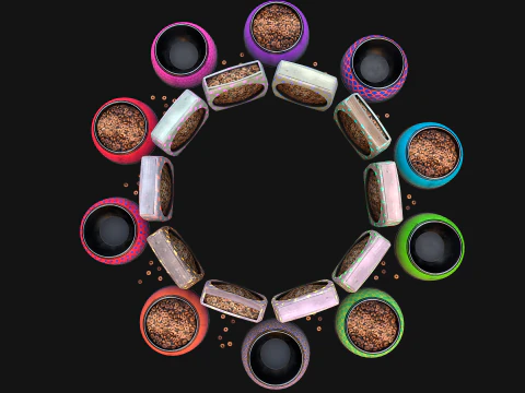 Bowl Packaging Dry Cereal Food for Pet Dog and Cat Pack 3D Model
