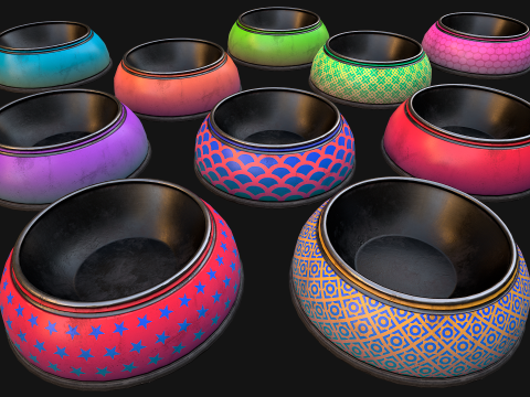 Bowl Packaging Dry Cereal Food for Pet Dog and Cat Pack 3D Модель