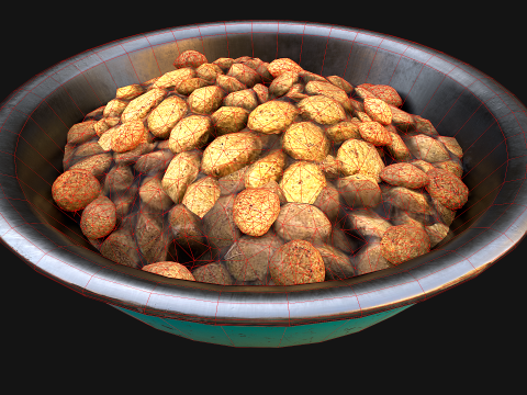 Food in a Bowl Cat Dog Pet Zoo Set 3D 모델