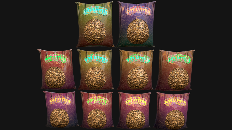 Pets Cats Dogs Litter Accessories Zoo Toilet Pack Modello 3D .c4d .max .obj .3ds .fbx .stl .blend