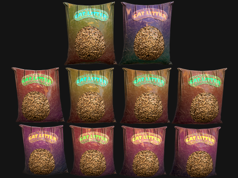 Pets Cats Dogs Litter Accessories Zoo Toilet Pack 3D-Modell