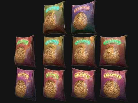 Pets Cats Dogs Litter Accessories Zoo Toilet Pack 3D Model