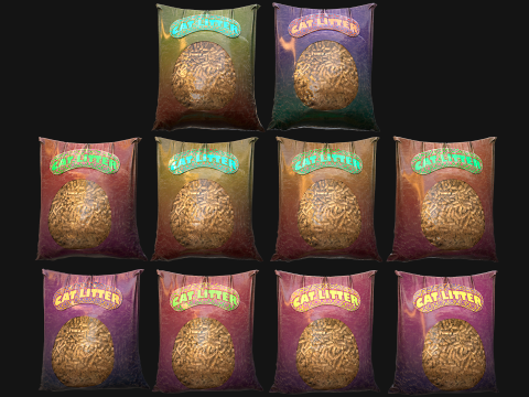 Pets Cats Dogs Litter Accessories Zoo Toilet Pack Modello 3D