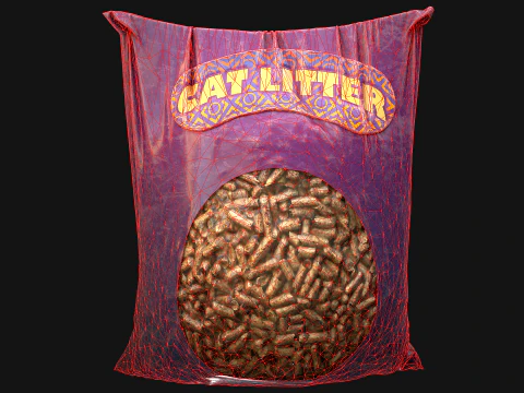 Cat Toilet Litter Filler Pet Set 3D Model