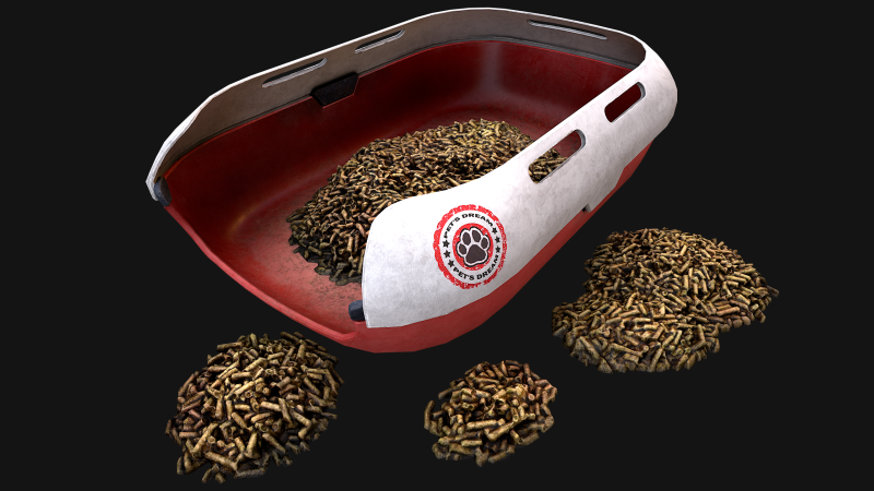 Toilet Pet Cat Litter Box Filler zoo Furniture Modello 3D .c4d .max .obj .3ds .fbx .stl .blend