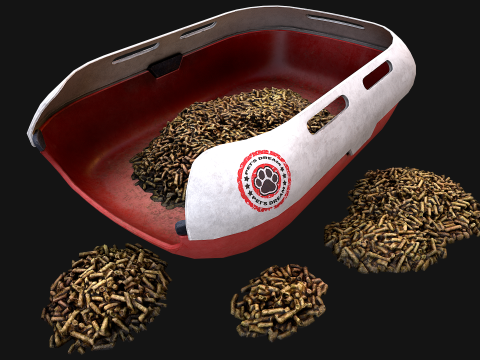 Toilet Pet Cat Litter Box Filler zoo Furniture 3D 모델