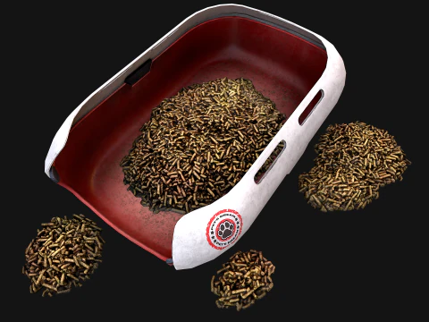 Tuvalet Pet Kedi &Ccedil;&ouml;p Kutusu Dolgu hayvanat bah&ccedil;esi Mobilyaları 3D Model