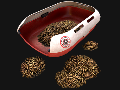 Toilet Pet Cat Litter Box Filler zoo Furniture Modello 3D