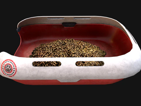 Tuvalet Pet Kedi &Ccedil;&ouml;p Kutusu Dolgu hayvanat bah&ccedil;esi Mobilyaları 3D Model