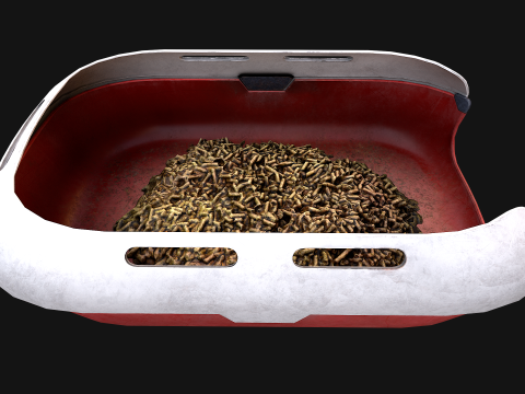 Toilet Pet Cat Litter Box Filler zoo Furniture Modello 3D