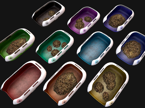 Toilet Pet Cat Litter Box Filler zoo Furniture Pack 3D 모델