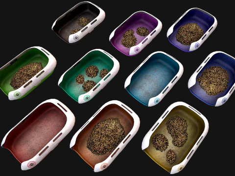 Toilet Pet Cat Litter Box Filler zoo Furniture Pack 3D Model