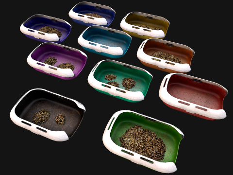 Toilet Pet Cat Litter Box Filler zoo Furniture Pack 3D 모델