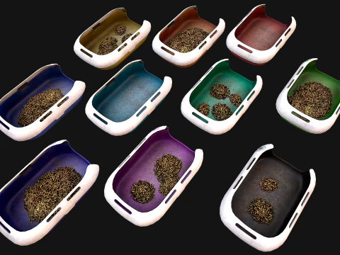 Toilet Pet Cat Litter Box Filler zoo Furniture Pack 3D Model