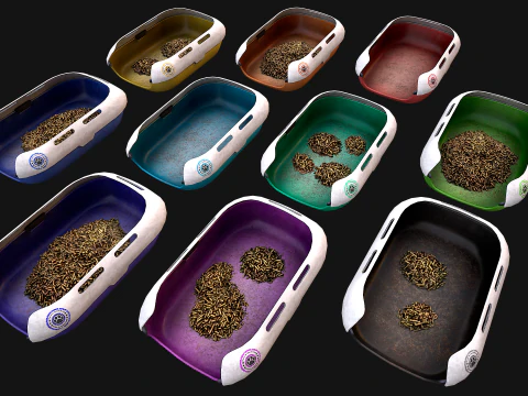 Toilet Pet Cat Litter Box Filler zoo Furniture Pack 3D Model