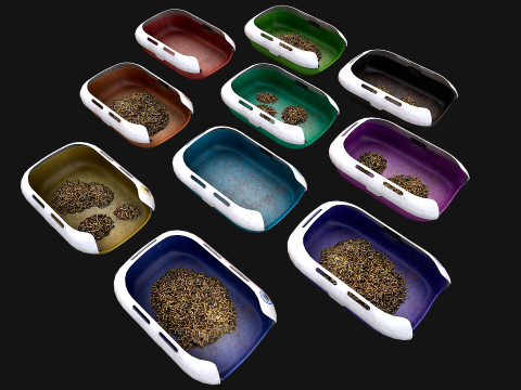 Toilet Pet Cat Litter Box Filler zoo Furniture Pack 3D 모델